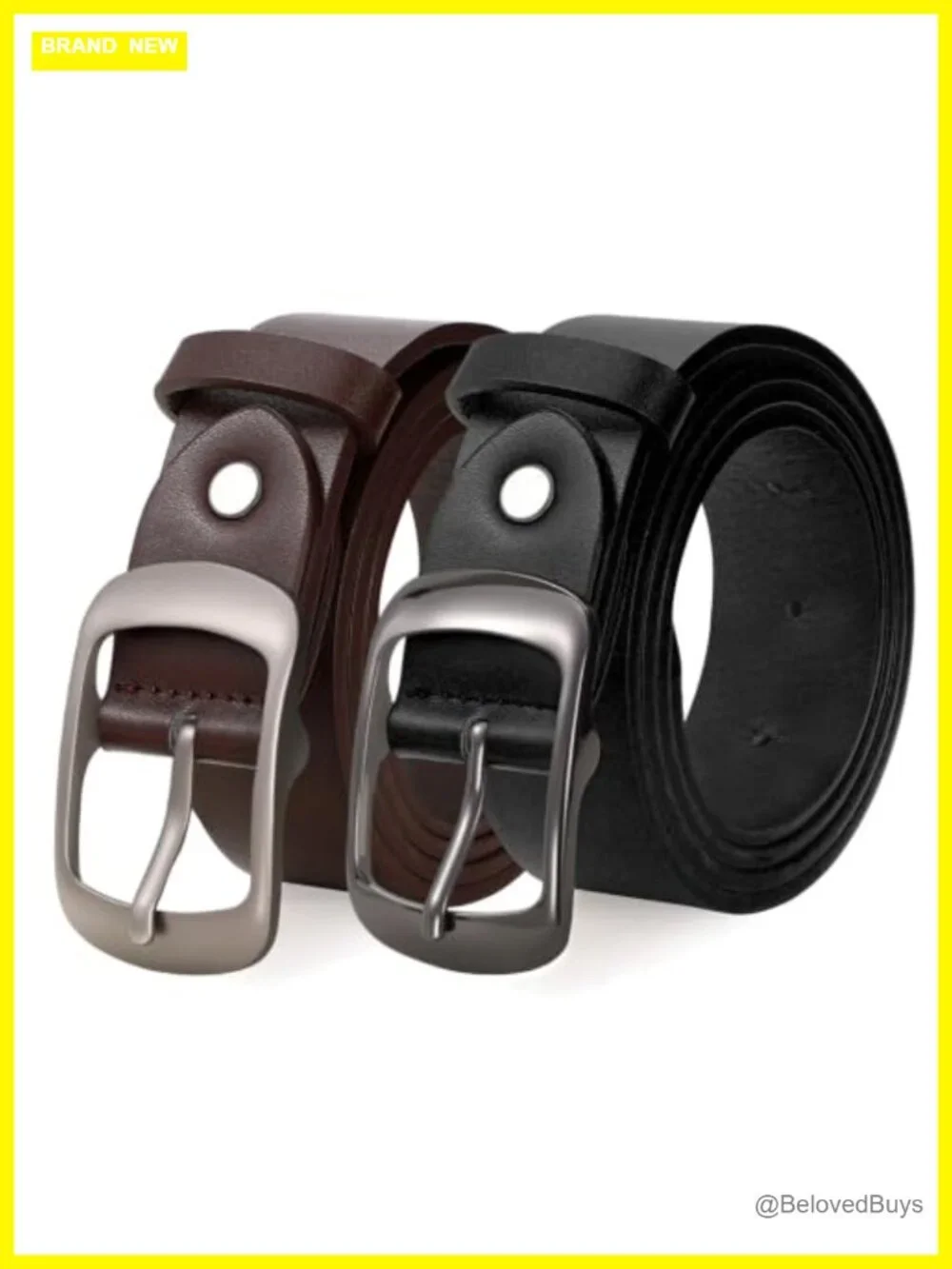 2 Pack Women's Faux Leather Belts for Jeans Classic Waist Belts Adjustable